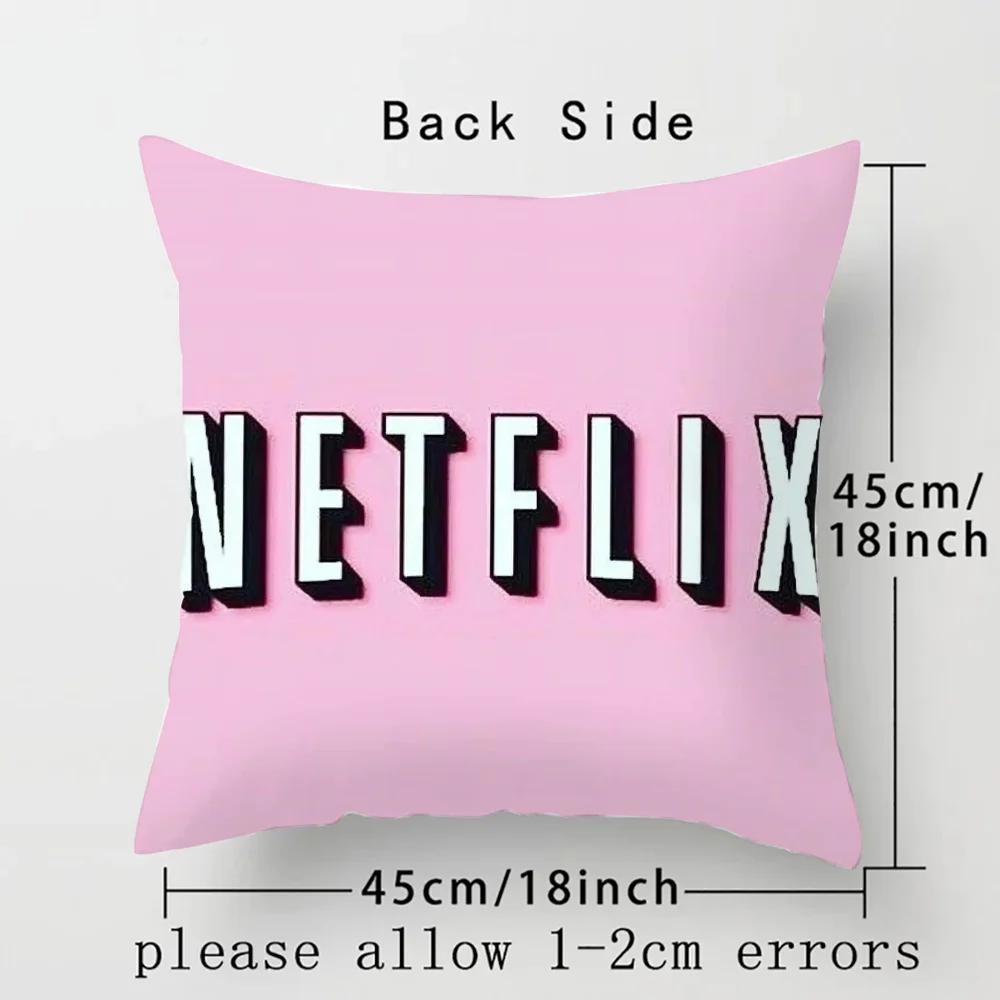 Netflixs Chair Cushion Cover 45X45Cm Ornamental Pillows For Living Room Cushions Pillowcase 45*45 Lounge Chairs Duplex Printing