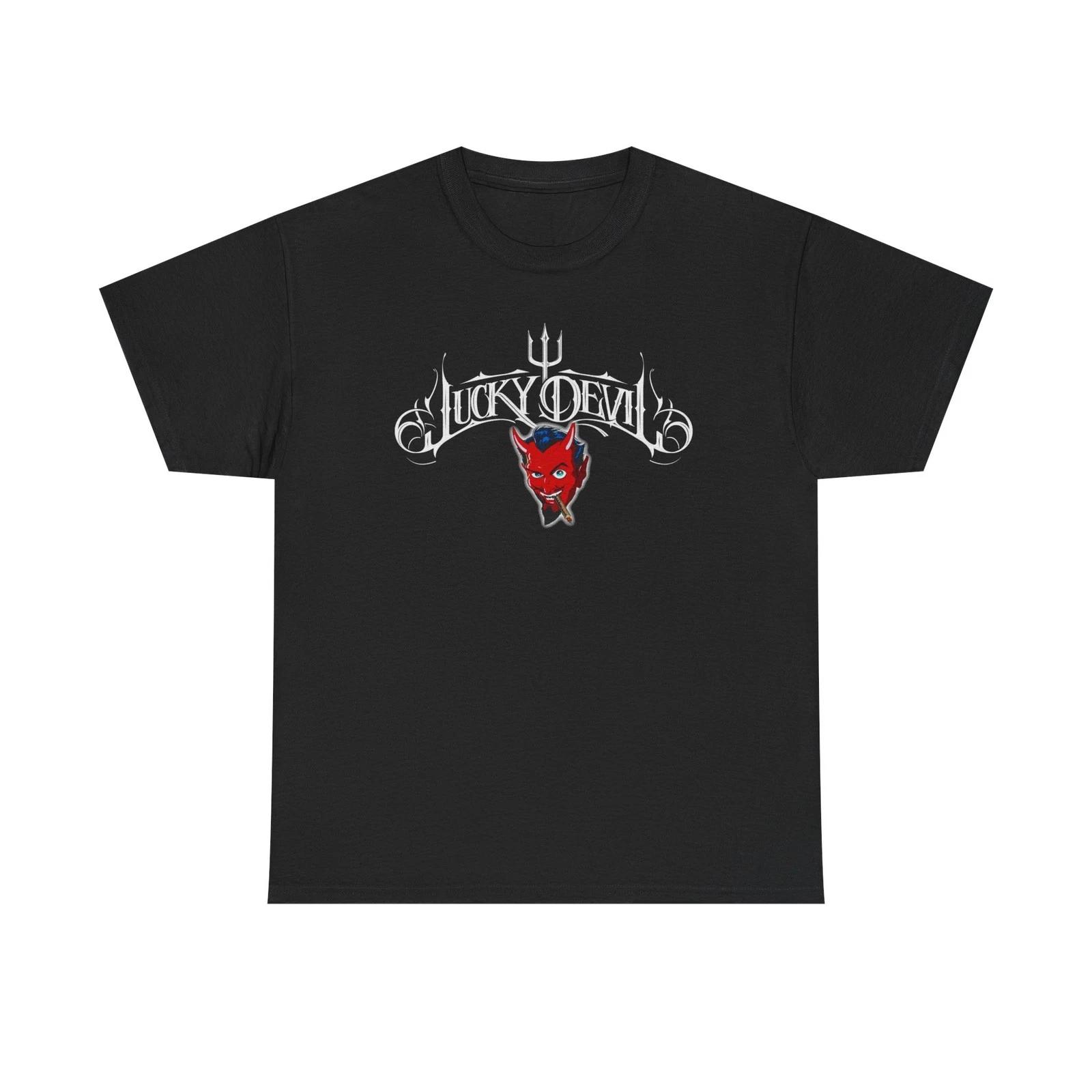 Luck Devil graphic tee, biker shirt, funny devil motorcycle design S