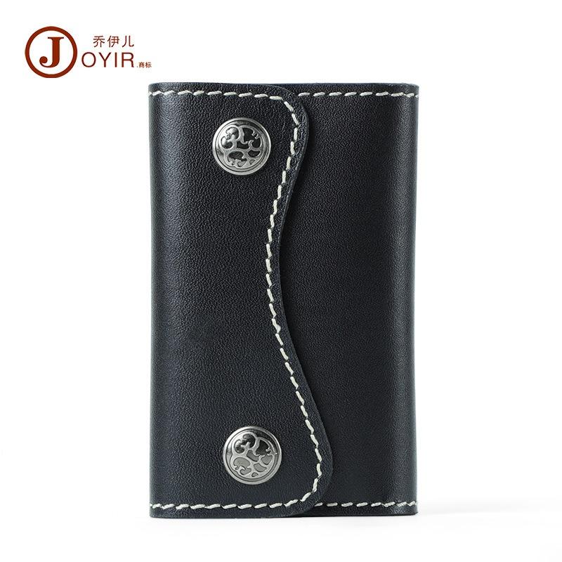 

JOGUJOS ключница из кожи растительного дубления, бытовая многофункциональная кожа с отделениями для карт, большая вместимость для хранения ключей