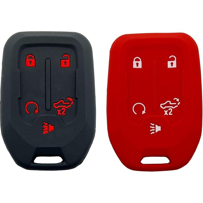 Smart Key Fob Cover Case Fit for Chevrolet Chevy Silverado and GMC Sierra 1500 2500HD 3500HD Accessories Keyless Entry Remote Control Car Key Fob