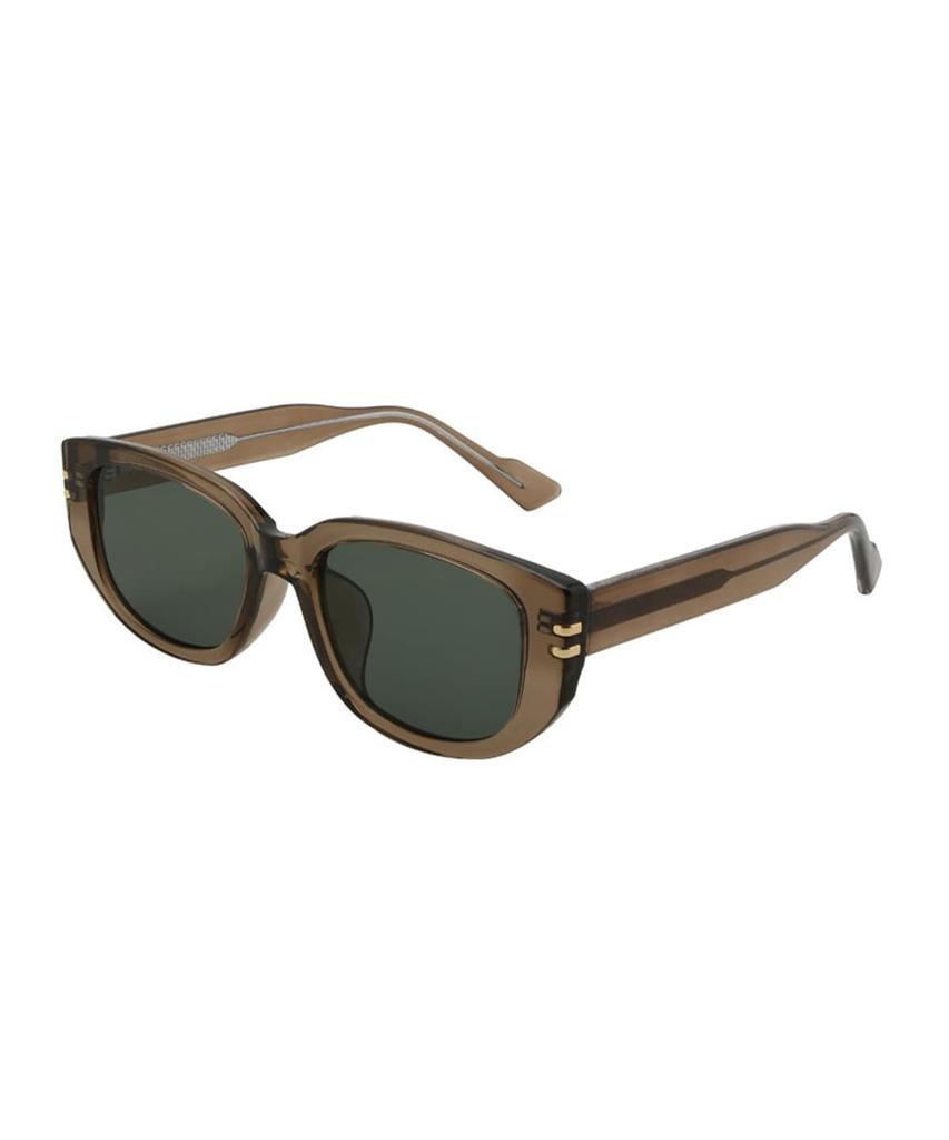 MAISON MASTER James Oval Sunglasses (Uv Protection) Coffee-Green