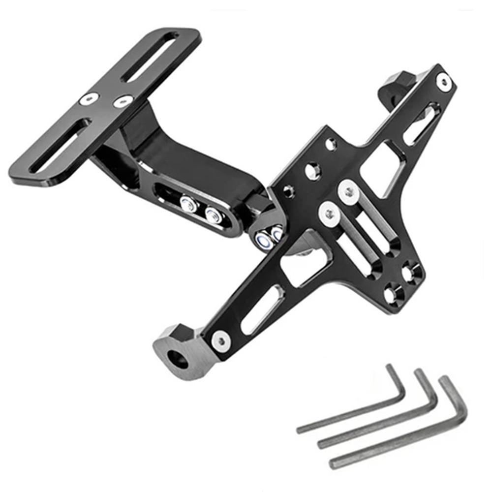 Adjustable Motorcycle License Number Plate Bracket Rear Turn Signal Lamp Holder Universal Motorbike Fender Eliminator Kits