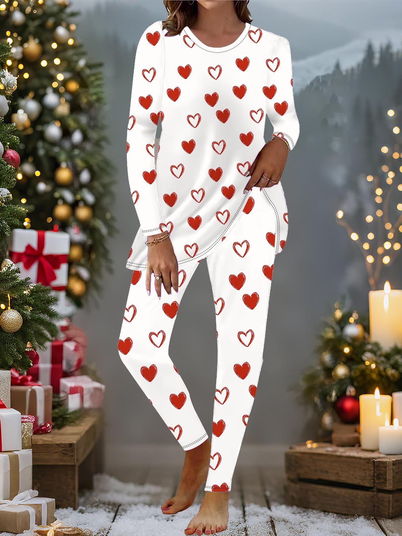 

Євро-американська мода 3D принт Любов Жіночий чотирисезонний комплект з двох предметів: футболка з довгим рукавом + довгі штани. Ідеальний подарунок на Новий рік та Різдво 8XL білий