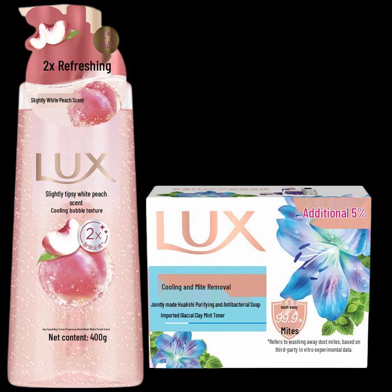 Lux White Peach Shower Gel & Soap Set
