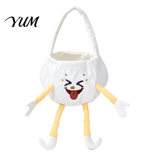 Skin Friendly Holiday Baskets Halloween Pumpkin Candy Basket with Handle, Soft Plush Trick or Treat Bag for Kids, Portable Gift Party Favor