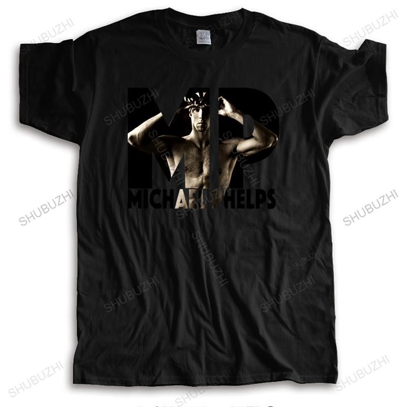 Unisex Baumwoll-T-Shirt Sommer Marke Vintage-T-Shirt MP Michael Phelps Unisex Rundhals Hochwertige T-Shirts Cool Lustig Kurzarm