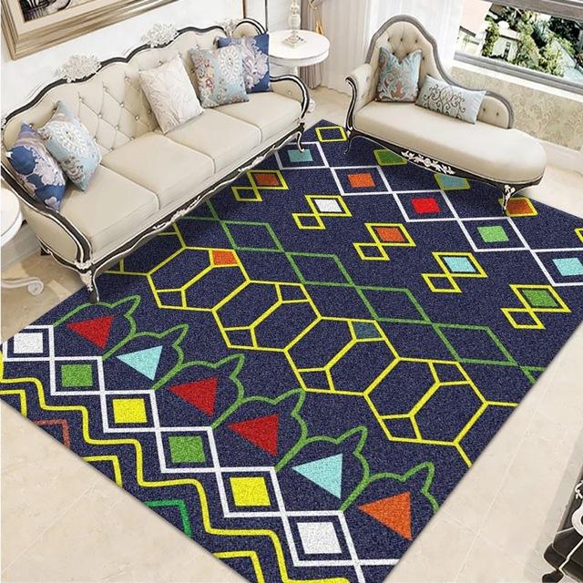Home Ethnic Living Room Rug Coffee Table Sofa Rug Bohemian Rug Scandinavian Retro Floor Mats Bedroom Decoration Carpet