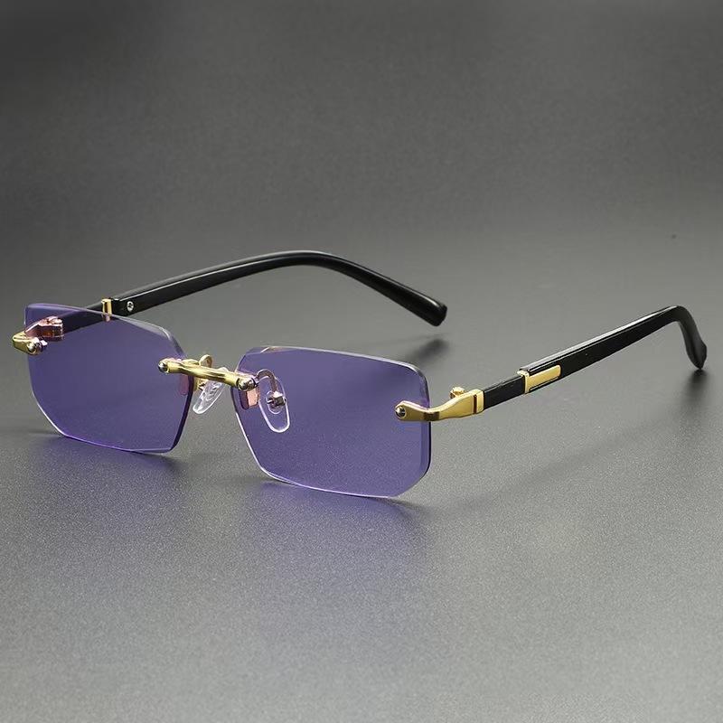 Høydefinisjonssolbriller for menn, damer, blått lysblokkerende øyebeskyttelse Briller Brillebriller med firkantet innfatning uten innfatning