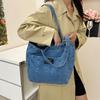 Vintage Washed Denim Shoulder Bags for Women Large Capacity Simple Ladies Tote Bag Casual Versatile Thread Design Female Handbag