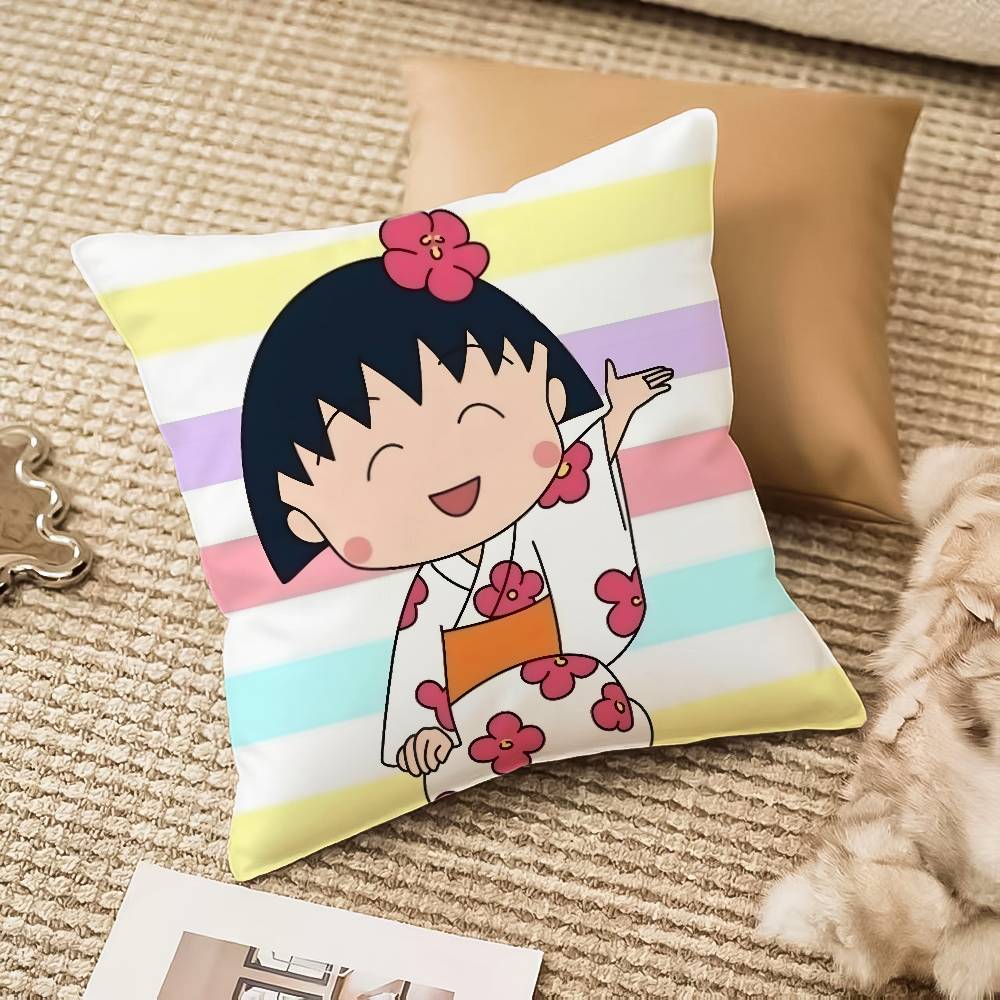 Chibi Ma-maru-ko-chan Pillow Case Anti-dustmite Invisible Zipper Sofa Bed