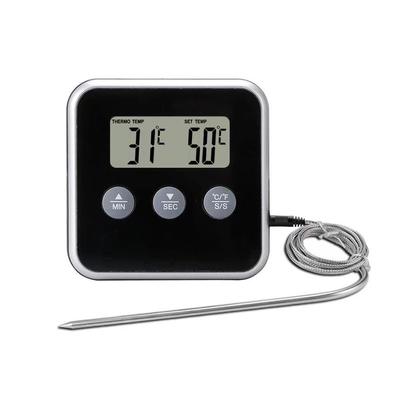 Digitales Lebensmittelthermometer Sonde BBQ Fleisch Wasser Öl Kochtemperatur Alarm Kochtimer Küche Grill Ofen Tester