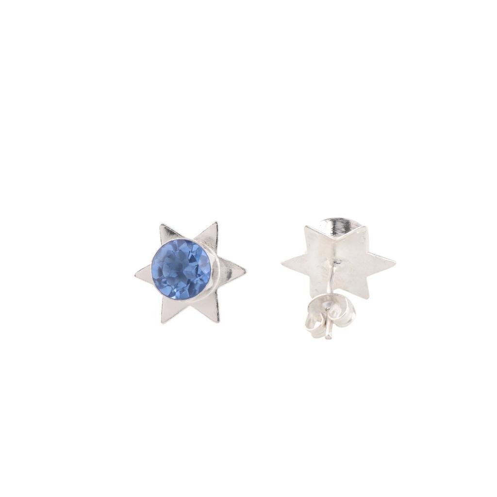 Tanzanite Gemstone 925 Sterling Silver Jewelry Handmade Stud Boho Earrings 0.44" EE-175-11