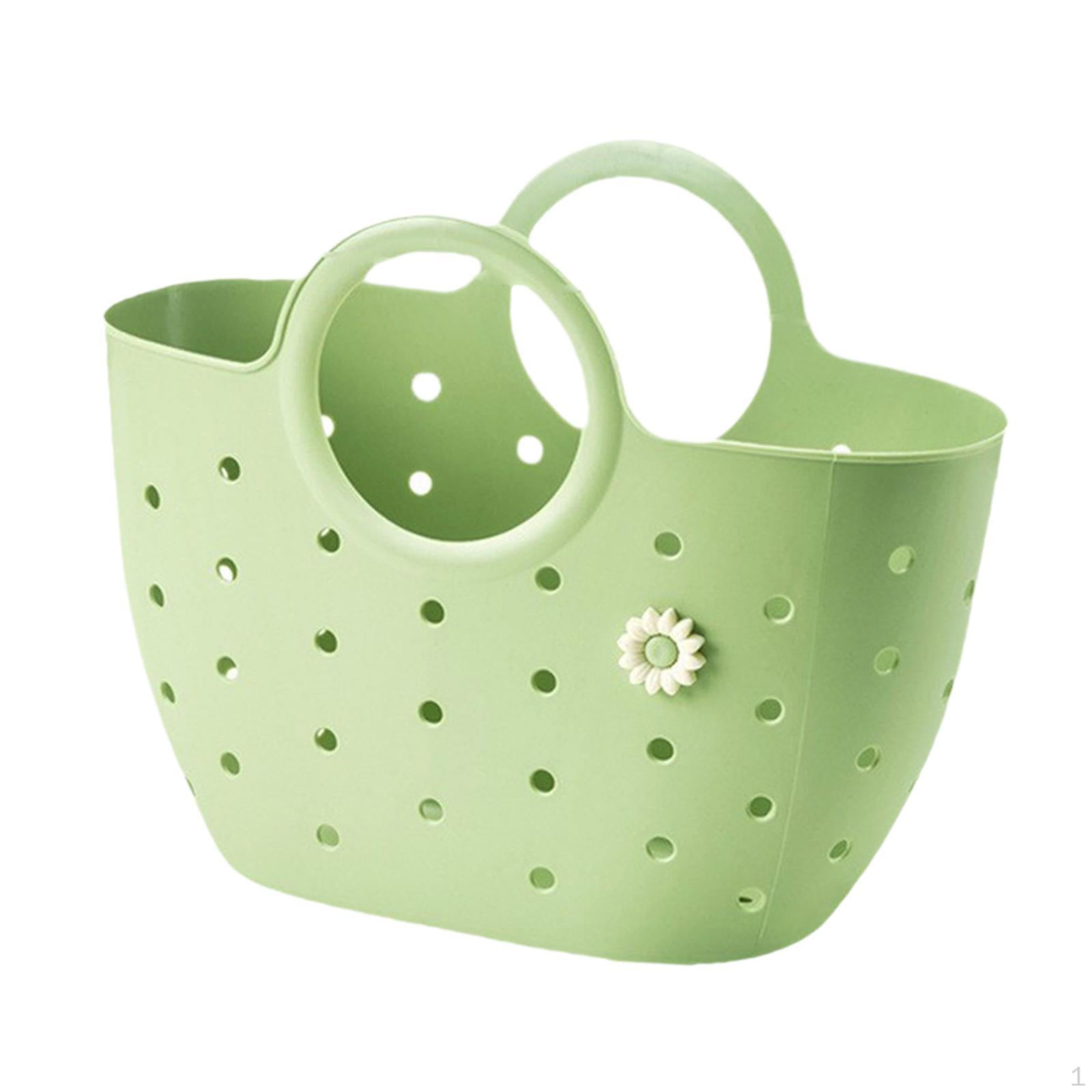 

Organizer Basket with Handle for Shower Gel, Shampoo And Cosmetics Made of PP Material Bathroom, Green L
