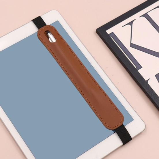 Stylus Pen Case Smooth Faux Leather Firm Sticthing Elastic Band Lightweight Portable Protective Stylus Pen Holder Notebook Pen Storage Pocket Sleeve