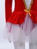 Mädchen Eiskunstlauf Performance Kleid Langarm Glitzernde Pailletten Patchwork Samt Tüllkleid Eingearbeiteter Slip Ballett Kostüm