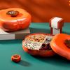 Persimmon Shape Snack Tray 4 Compartments Fruit Box Snack Container Serving Tray with Lid for Home