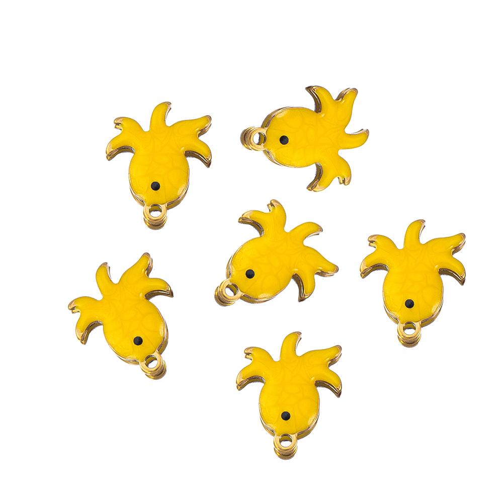 10pcs Stainless Steel Enamel Octopus Seahorse Dolphin Crab Clown fish Charm Bracelet Earring Pendant Base for DIY Jewelry Making