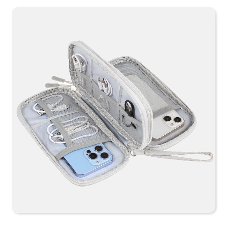 Frosted Yang Double Layer Polyester Mini Travel Power Bank & Cable Storage Bag