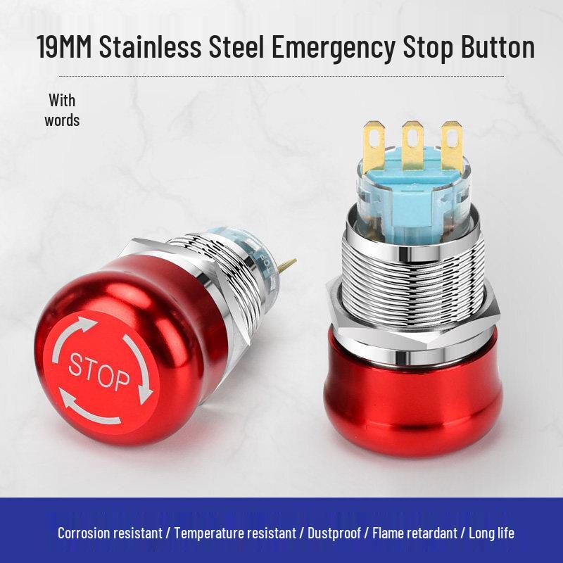 Metal Emergency Stop Mushroom Push Button Switch