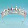 DIEZI 8 Colors Baroque Luxury AB Rhinestone Crystal Tiara For Women Wedding Party Elegant Bridal Bride Crown Hair Accessories