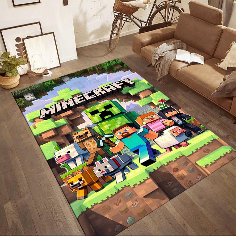 Minecraft 153 Floor Mat Design for Foyer Study Room Dormitory Dining Room Antislip Carpet Anime Office Decor Gift for Festivals