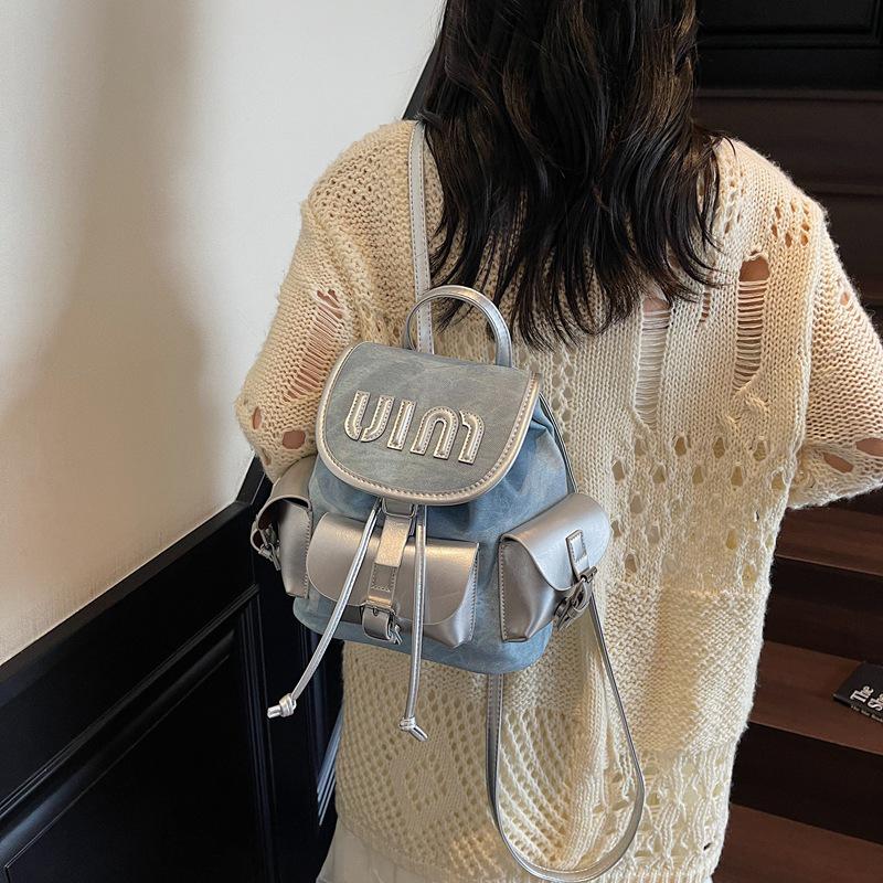 

Женский ретро-рюкзак в стиле преппи 2025: Трендовая сумка-ведро большой вместимости для поездок на работу и ношения в руке