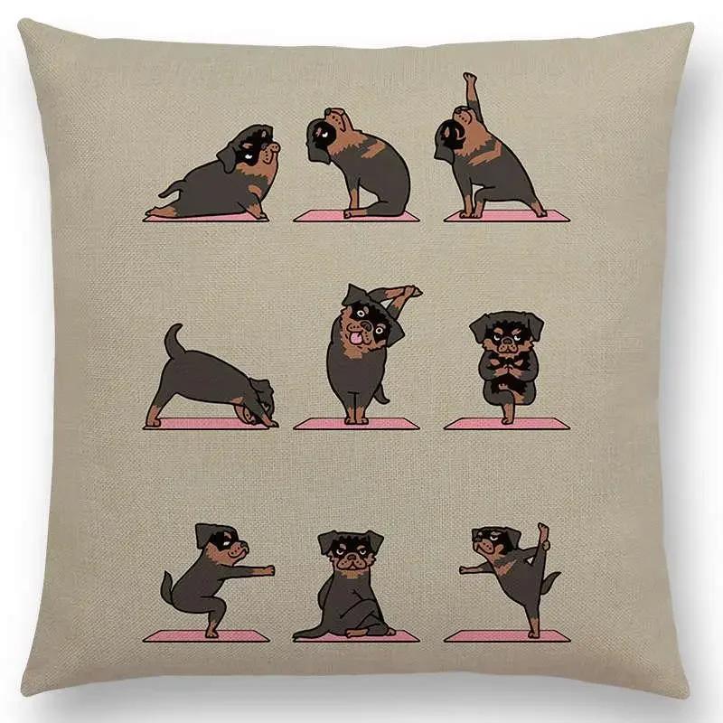 Mais Novos Animais Yoga Estampas de Desenho Animado Engraçadas Capa de Almofada Alpaca Coelho Dachshund Bull Terrier Hipopótamo Cães Panda Capa de Almofada para Sofá