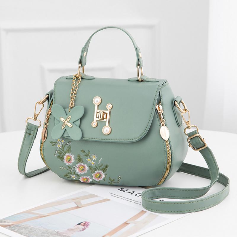 Bestickte Handtasche für Damen, New Network Red, modische Umhängetasche, vielseitige Umhängetasche aus PU-Leder