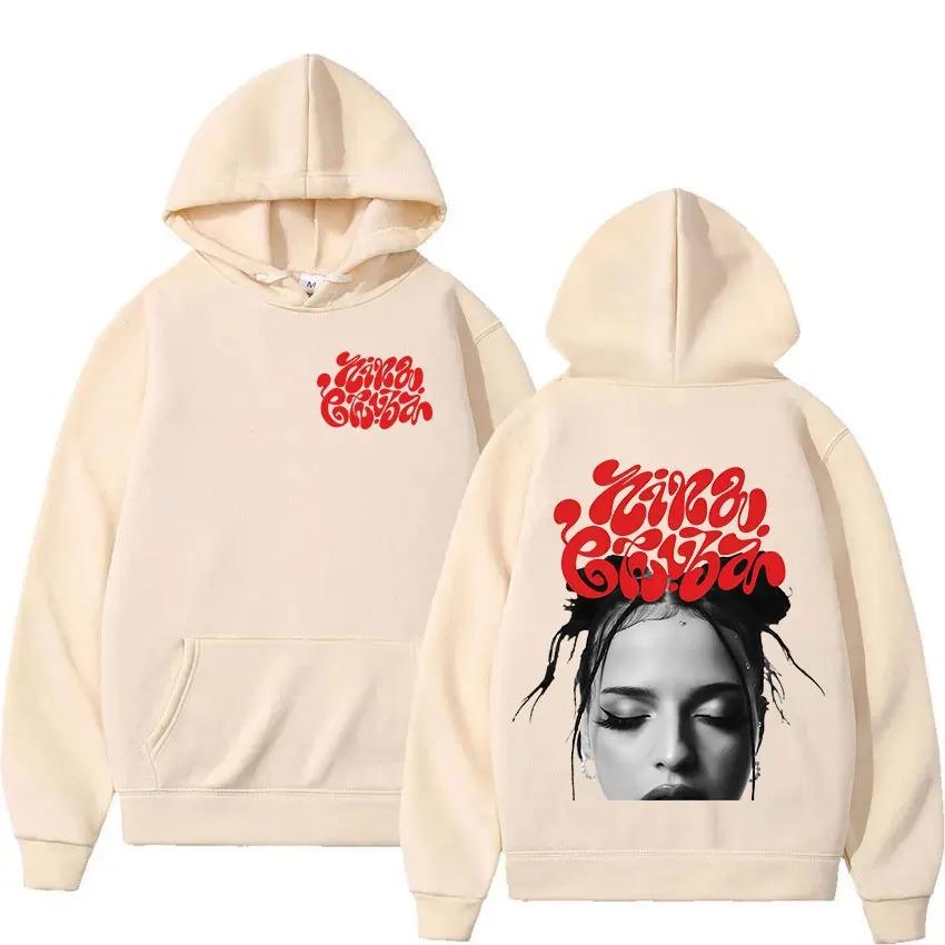 Sudadera con capucha para hombre y mujer, diseño de portada de álbum de la gira 2026 de la cantante Nina Chuba, moda Harajuku, sudadera de cuello redondo, estilo Y2K, Hip Hop, sudadera con capucha de forro polar oversize