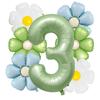7pcs Matte Finish Daisy Balloon Number Wedding Decor Birthday Party Decoration Aluminum Foil Balloon Baby Shower Decorations