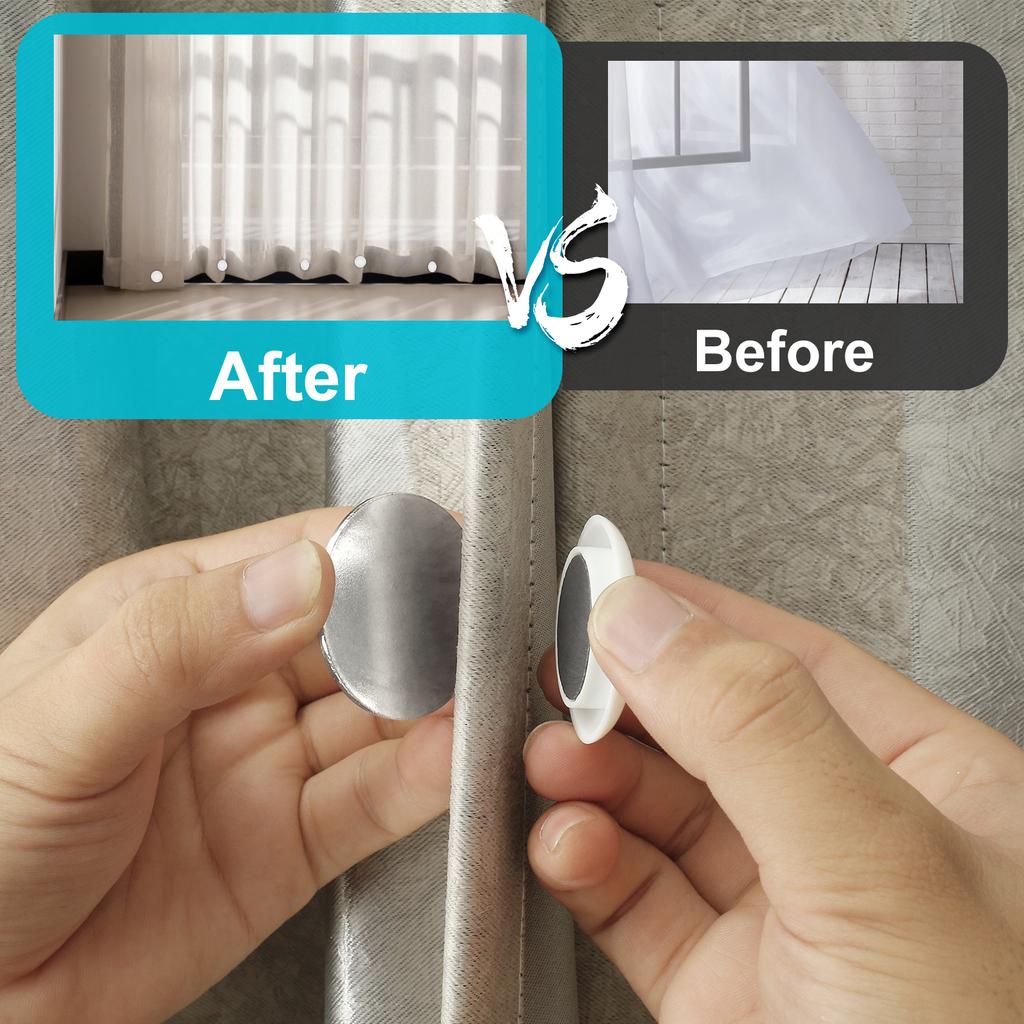 12 Pairs Magnetic Shower Curtain Weights Nail Free Detachable Buckle Waterproof Reusable Curtain Fix Fastener Magnetic Button
