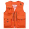 Spring and Summer Men's Fashion Vest Casual Mesh Work Sleeveless Jacket Tool Pockets V Collar Photography Fishing Vest