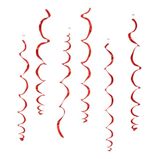 

6 шт. Разноцветные потолочные спиральные фольгированные украшения, пластиковые подвесные спиральные стримеры для украшения свадебной вечеринки, вечеринки по случаю дня рождения, выпускного, Нового года