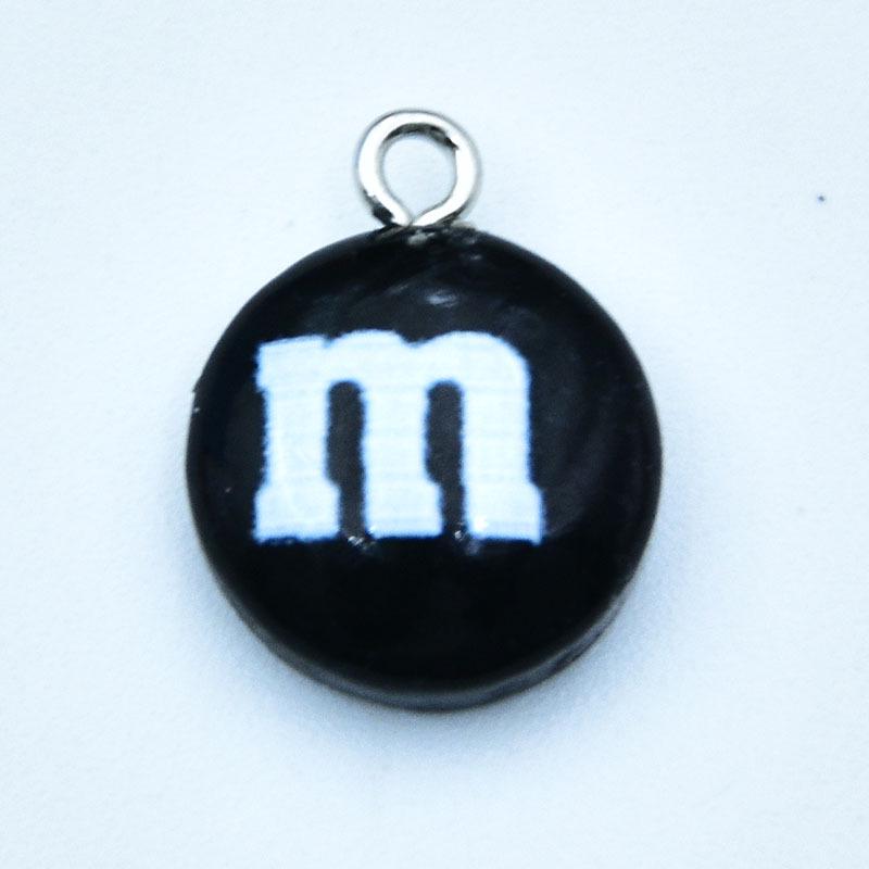 Colorful Candy Toy Ornaments: Resin M&M Chocolate Bean Earrings, Keychains, and DIY Jewelry Pendants.