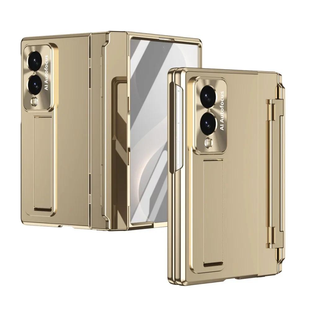 Plating for Samsung Galaxy Z Fold 8 7 6 5G Case Magnetic Wireless Charger Hinge Protective Front Protection Film Back Cover