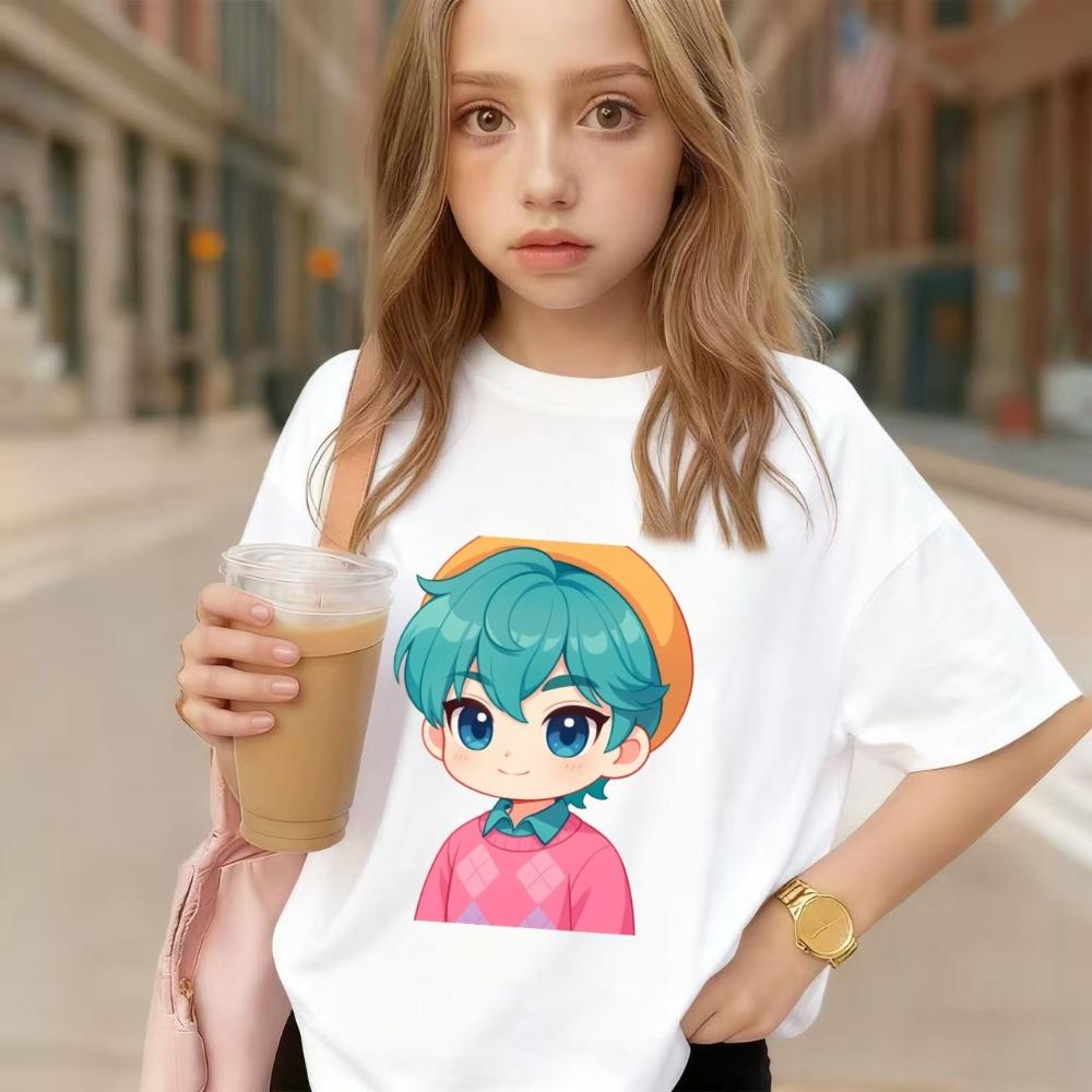 Children's T-shirts, Crew Neck Solid Color T-shirts, Short-sleeved T-shirts