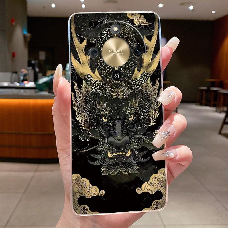 Casing For Honor X9D 5G Aesthetic Luxury Dragon Cute Cool Boys Girls Soft Silicone Phone Case Back Cover Transparent TPU Shell