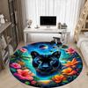 1pc Panther Floral Fantasy Chair Carpet for Office Non-Slip Mat for Office - Decorative Floor Mat  yy251030273