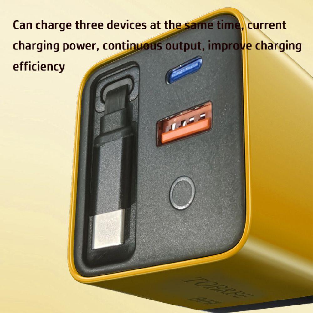 80w GaN Charger Retractable Laptops Charger New Phone Charger  for Phone, Laptops