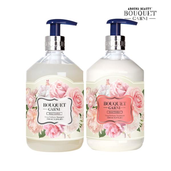 BOUQUET GARNI Deep Perfume Rose Garden Scent 500ml Shampoo x1 + Treatment x1