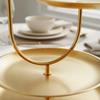 Gold 3 Tier Serving Stand Food Grade Coating Stainless Steel Dessert Tray Tableware Sturdy Base Table Decor Rust Resistant