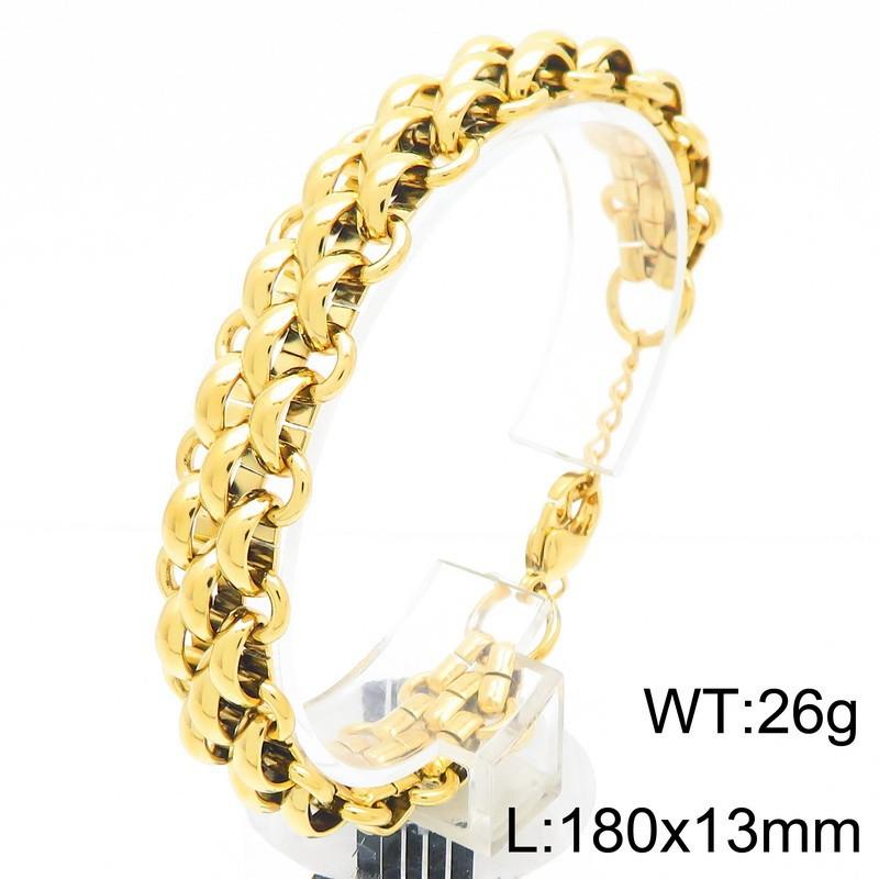 Stainless Steel Coffee Bean Chain PVD 18K Gold Silver Tone Thick Rice Bead Chain Bracelet for Men Jewelry Outfits
