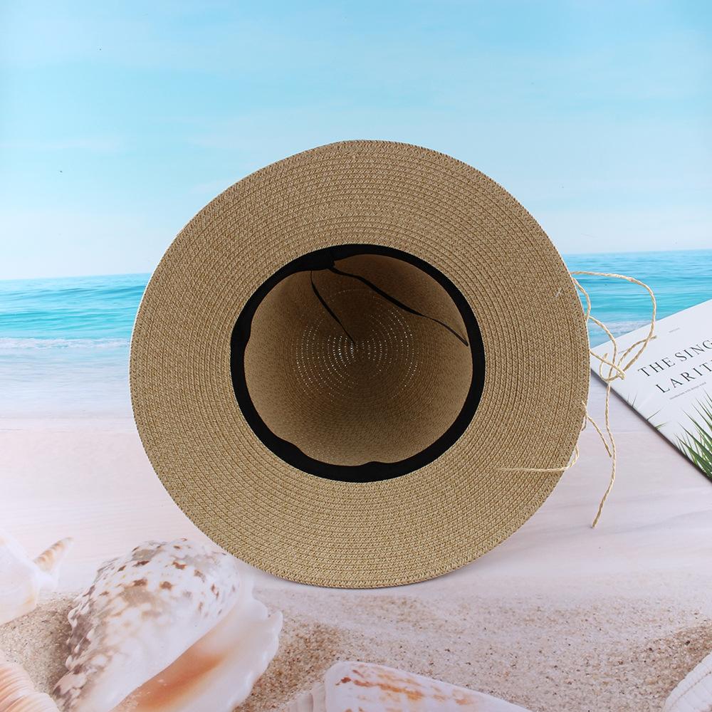 Summer Fashion Straw Dome Bucket Hat Seaside Vacation Sunscreen Sunshade Beach Hat Women's Straw Hat Customization