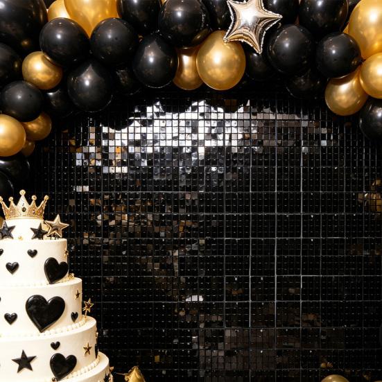Shimmer Wall Backdrop, Sparkly Foil Fringe Curtain, Glitter Hanging Tinsel Backdrop, Aluminum Streamer for Birthday Wedding Photo Booth Decor