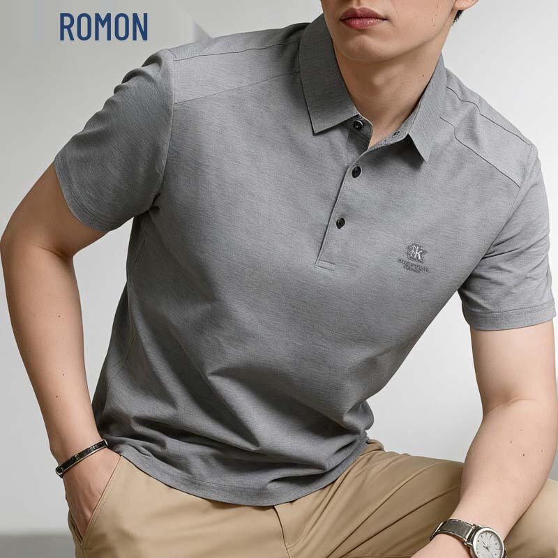 ROMON Men's Business Casual Polo Shirt