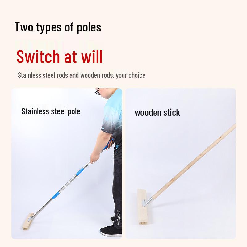 Stainless Steel Long-Handled Hard Bristle Floor Brush for Outdoor Cement Moss Cleaning
