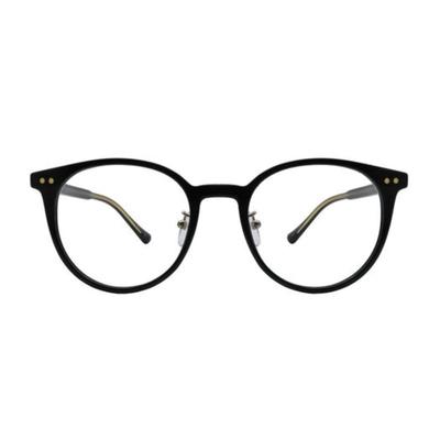 Oart Xiu BLACK Round Horn-Rimmed Glasses