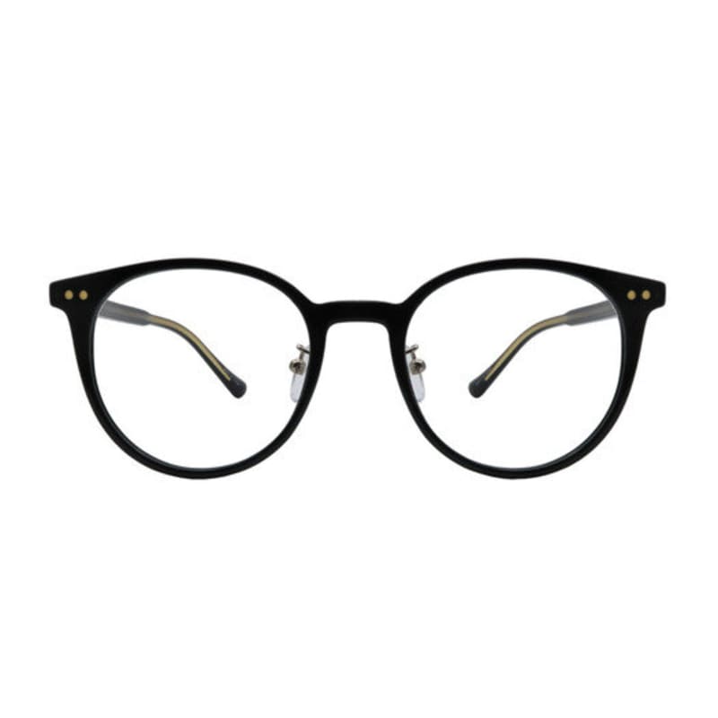 Oart Xiu BLACK Round Horn-Rimmed Glasses
