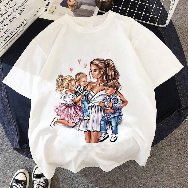 Mother Kids Kids T-shirts Girls Summer New Super Mom Dad Clothes Baby T Shirts Children Cute Sleeve Clothing Graphic T-shirt Tee