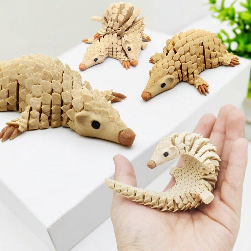 3D Printed Stress Relief Pangolin Model Animal Joint Movable Toy Desktop Decoration Ornament Fun Gift For Adults And Kids